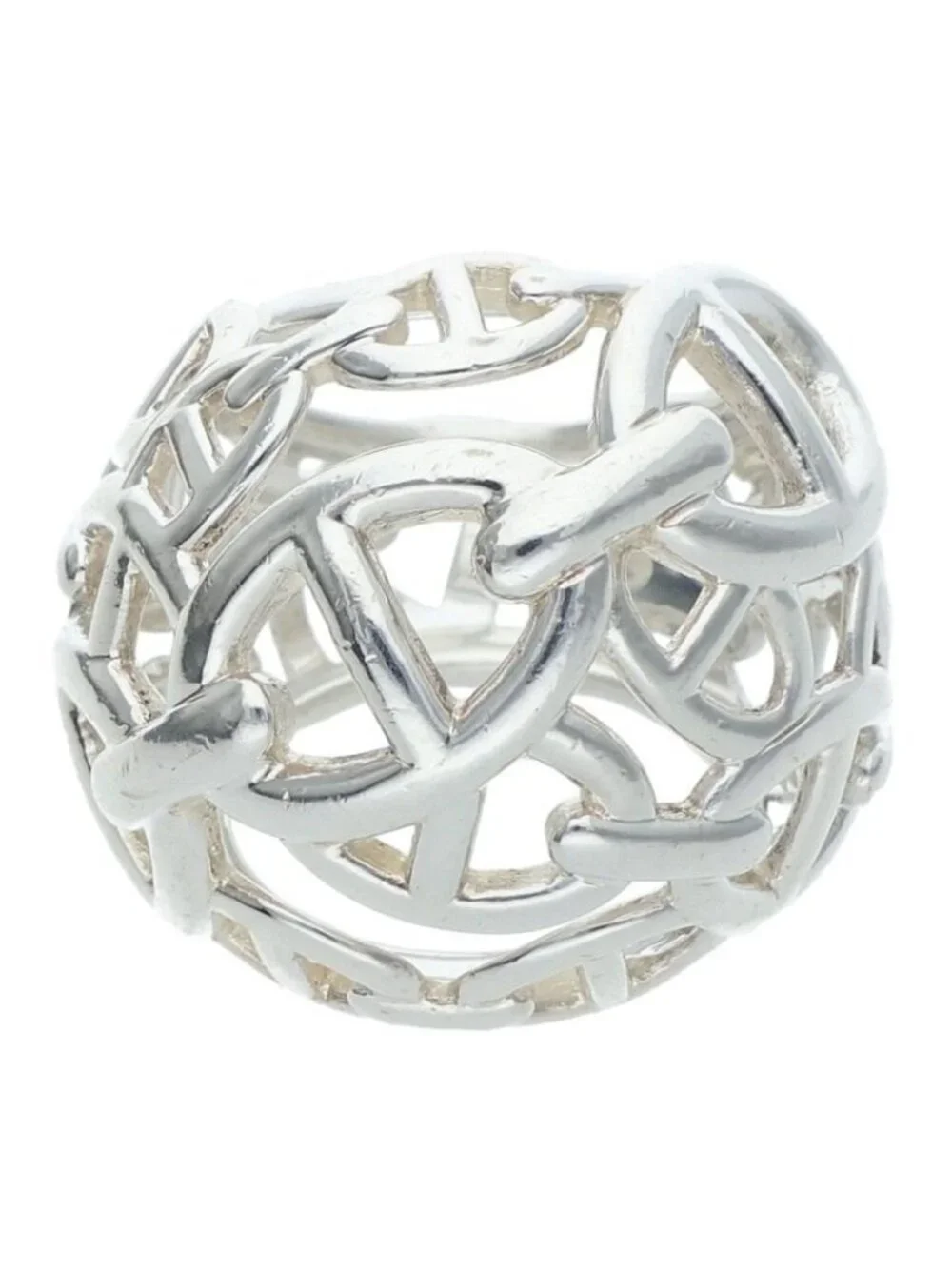 Hermes Chaine D'ancre Enchainee TGM Silver Ring